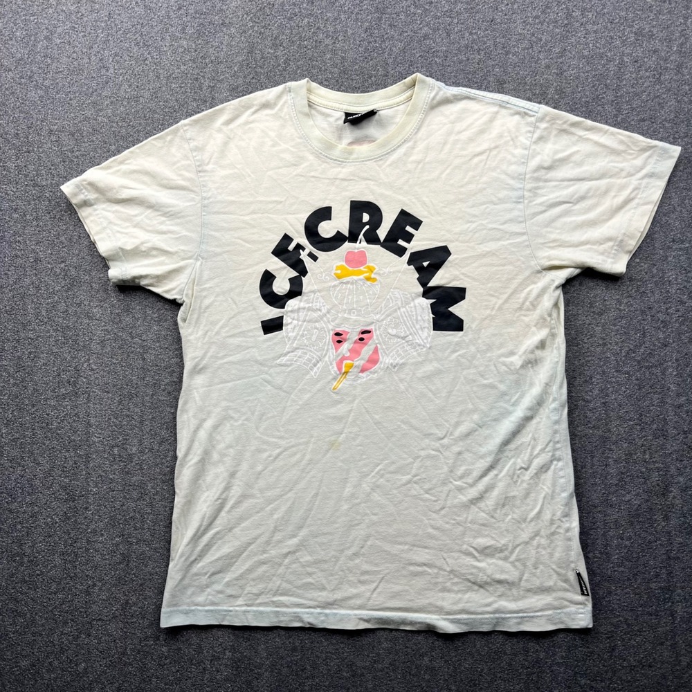 Icecream T Shirt Mens Medium White Samurai Graphic Short Sleeve Streetwear